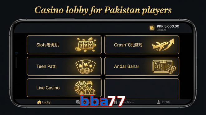 Lobby view of Bba77 for Pakistan users