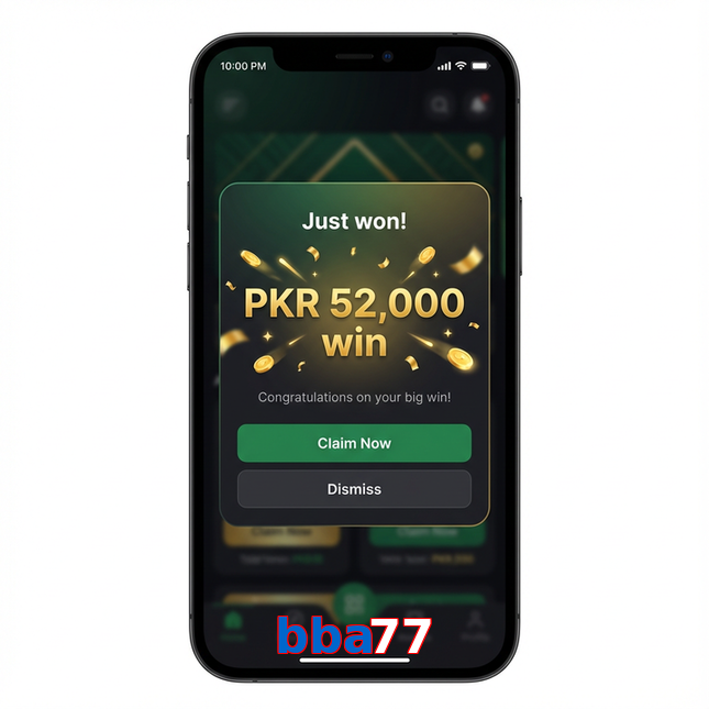 Main screen of Bba77 win page for PK players